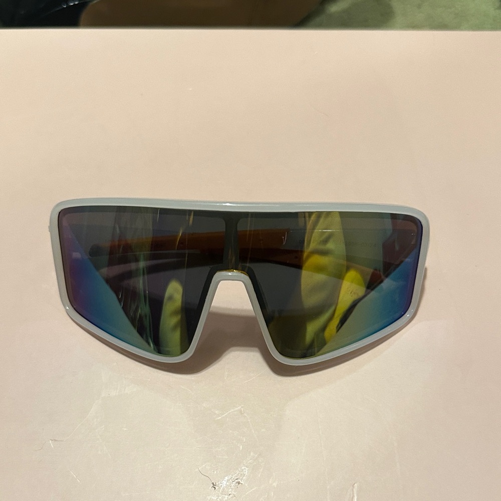 Target White Sunglasses with Reflective Lenses
